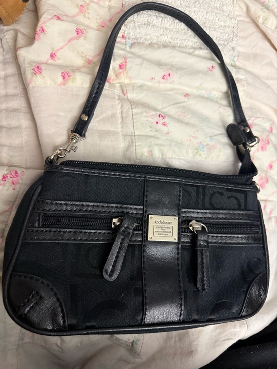 Liz Claiborne Handbags - Vintage Liz Claiborne Black Logo Mini Bag/Wristlet